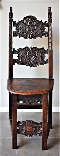 Pair of walnut Chairs Louis XIV 